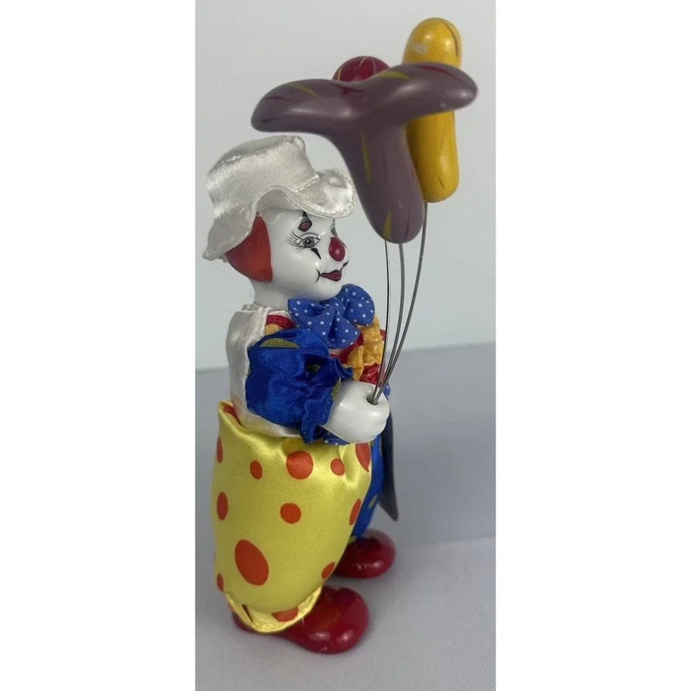 Vintage Hooray For Clowns Porcelain Clown Figurine Rite Aid Balloon Doll Tag
